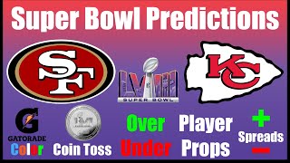 SUPER BOWL PREDICTIONS  Player Props Gatorade Color Coin Toss OverUnder  NFL 2024 [upl. by Ahseya]