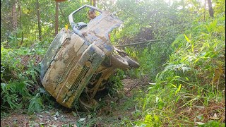 Recovering an Overturned Truck in the Woods  the Rescue of a LongAbandoned Vehicle [upl. by Idnyc300]