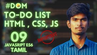 TODO List Mini Project using HTML  CSS and Javascript  Tamil Javascript playlist  MERN Stack [upl. by Anairotciv]