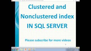 Clustered and nonclustered indexes in sql server  SQL index  indexing in sql [upl. by Ahselet128]