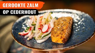 Zalm op Cederhout met zoetzure groenten  Simpel en Snel  BBQ Recept [upl. by Dewhirst]