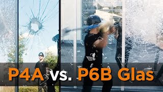 P4A Glas vs P6B Glas  4 Glasscheiben im Test Hält das Glas [upl. by Anaerdna51]