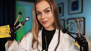 Fastest ASMR Medical Cranial Nerve Exam Eye Exam Ear Exam Hearing Test Focus Neurologist Phy [upl. by Panthea862]