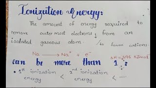 Ionization Energy Introduction and ExamplesCoaching by Laiba Aasim [upl. by Mcdade]