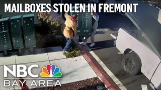 Thieves steal bank of mailboxes from Fremont townhouse complex [upl. by Airamanna]