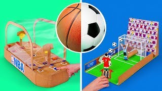 2 DIY Cardboard Football And Basketball Games [upl. by Asnerek939]