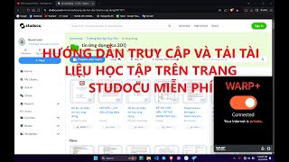 HƯỚNG DẪN TRUY CẬP VÀ TẢI TÀI LIỆU TRÊN TRANG STUDOCU HOÀN TOÀN MIỄN PHÍ  Đinh Duy Vinh [upl. by Yatnod487]