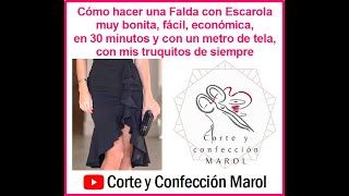 Cómo hacer una Falda con Escarola muy bonita fácil económica en 30 minutos y con un metro de tela [upl. by Elehcor291]