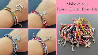 Make amp Sell  Beautiful Charm Liberty Fabric Adjustable Bracelet  Bangle Cuff  ब्रेसलेट  Pulseira [upl. by Grayce]