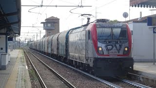 TRENI A CREVALCORE EUROCITY REGIONALI MERCI E FRECCIAROSSA [upl. by Illac]