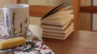 Relaxing bookbinding Binding 40 mini notebooks at home ASMR [upl. by Aeret]