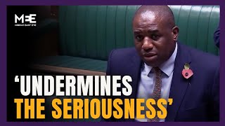 UK foreign secretary Lammy says calling Gaza genocide ‘undermines’ term [upl. by Arihsat462]