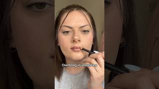 Overlining vs underlining lips 👄 lipliner liptutorial lipstick lipenhancement liplinerhack [upl. by Alrep]