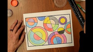 Elementary Art  Delauney Inspired Circles [upl. by Quintessa]