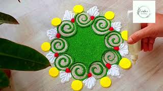 Easy Ganpati Rangoli DesignRangoli Designs With ColoursFestive RangoliDiwali Rangoliरंगोली Kolam [upl. by Hogg936]