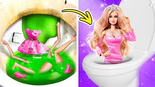 Doll is ruined in toilet 💇‍♀️💔😭 From ugly broke to beautiful rich Barbie extreme makeover [upl. by Selim]