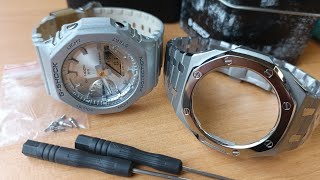 Замена браслета CASIO GSHOCK 2100 bracelet replacement металлический стальной [upl. by Bowes]