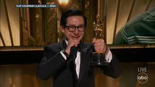 Ke Huy Quan is overcome with emotion as he accepts Oscar  full speech [upl. by Esimorp]