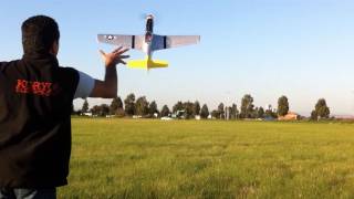 HobbyKing P51D Mustang Flight  Correct CG and Setup  Mini Parkflyer iPhone 4 Edit [upl. by Pournaras]