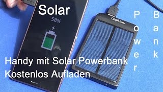 Solar Powerbank kostenlos Akkus aufladen Review [upl. by Jerad329]