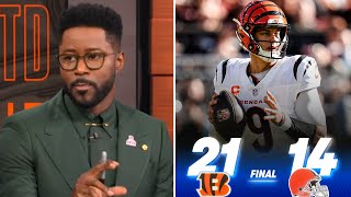 Browns sucks  Nate Burleson Goes Crazy as Nick Chubbs return spoiled in 2114 loss to Bengals [upl. by Doownelg]