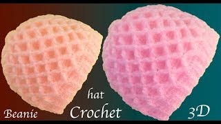 GORRO a CROCHET FÁCIL DE TEJER Punto ROMBOS en RELIEVE 3D Tejido tallermanualperu [upl. by Mukund277]