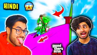 GTA 5  Craziest Stunt Parkour Race Hitesh KS amp Quasar  GTA 5 Hindi Funny Moments [upl. by Pricilla]