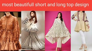 Most beautifull short and long top designs lrkiyon klia short frok k designfatimastitching [upl. by Boyes314]