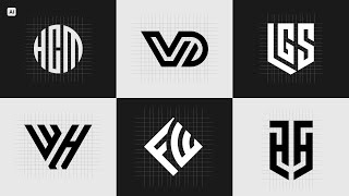 Easy Grid Logo Design Process On Same Lines  Adobe Illustrator Tutorial [upl. by Aibat]