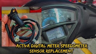 How to fit digital meter speedometer sensor  sensor replacing  in Honda activa 5g  DIY [upl. by Daitzman493]