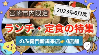 【宮崎市内限定】ランチ・定食の特集〜2023年6月度『新規来店👉４店舗』 [upl. by Shirl]