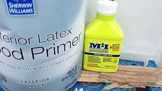 SherwinWilliams M1 fungicide exterior wood primer [upl. by Gorlin418]