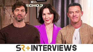 Luke Evans Michiel Huisman amp Jessica Ann Collins Interview Echo 3 [upl. by Kcirdek659]