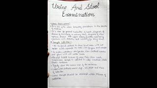 Urine and Stool Examination hand written notes [upl. by Fasano]