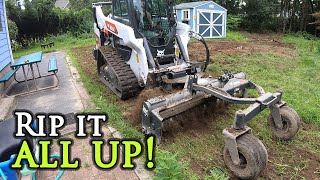 Tilling a Yard with the T66 and Harley Rake [upl. by Ardnahsal]