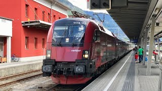 ÖBB Railjet Doppelausfahrt und 2x Taurus Tonleiter in Bludenz 4K GoPro [upl. by Mayfield]