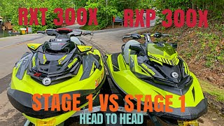 SEADOO RXT 300 STAGE 1 VS SEADOO RXP 300 STAGE 1 SHOOT OUT [upl. by Ssalguod]