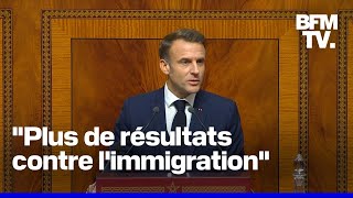 Immigration investissements le discours dEmmanuel Macron devant le Parlement marocain [upl. by Abba]