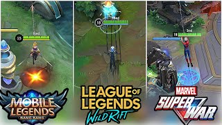 Mobile Legends VS LOL Wild Rift vs Marvel Super War Skill Effects Comparison [upl. by Geithner362]