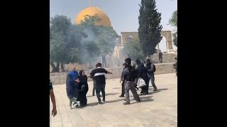 Israeli soldiers assaulted worshippers after Friday prayer in Al Aqsa Mosque [upl. by Nylavad]