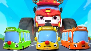 Wheels on the Bus  🚌Little Bus Rescue Mission  Car Cartoon  Nursery Rhymes amp Kids Songs  BabyBus [upl. by Nosirrag741]