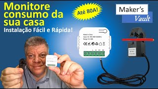 Monitore o consumo de Energia sua casa  até 80A  instalação fácil e rápida [upl. by Adehsor226]