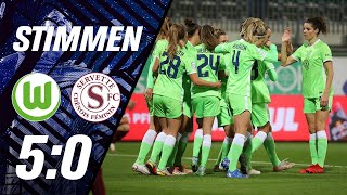 quotZufrieden mit den drei Punktenquot  Stimmen  UWCL  VfL Wolfsburg  Servette Genf 50 [upl. by Staford]