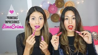 Labiales Lime Crime Velvetines Primeras impresiones  Distrito Belleza [upl. by Eniamahs]