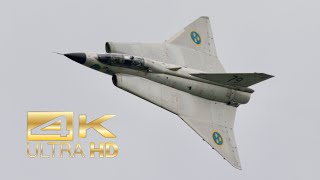 4K Saab Draken Swedish Air Force Historic Flight flying Display Airpower 2022 AirShow Zeltweg [upl. by Odnarb79]