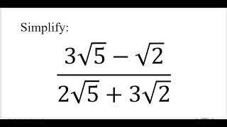 Simplification of Surd expression [upl. by Dewees74]