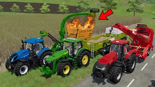 Grass Loading With New Machine amp Transporting with John Deere In Fs22  Farming simulator 22 [upl. by Annoynek567]