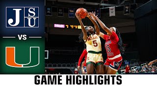 Jackson State vs Miami Game Highlights  202324 ACC Women’s Basketball [upl. by Hershell]