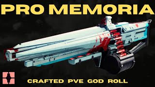 PRO MEMORIA PVE God Roll  Crafting Guide  New Strand Heavy Machine Gun  Destiny 2 [upl. by Ahseyn278]