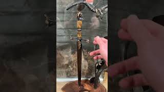 Ampelos with stand sculpting art artist engraving forging carving gold damascus vine [upl. by Taite]